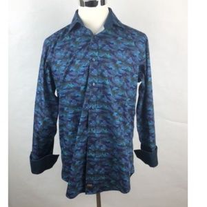 Thomas Dean Button Front Shirt Flip Cuff